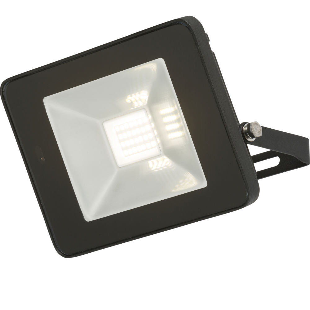 230V IP65 20W LED Black Die-Cast Aluminium Floodlight with Microwave Sensor 4000K