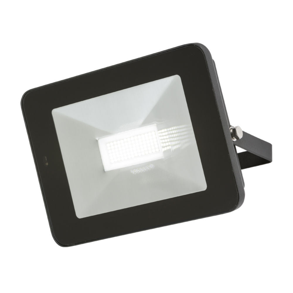 230V IP65 50W LED Black Die-Cast Aluminium Floodlight with Microwave Sensor 4000K