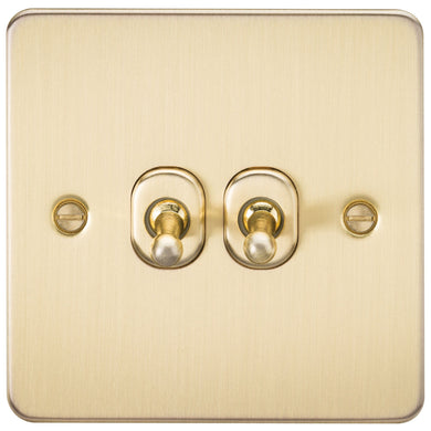 10A 2G Flat Plate 2-Way Toggle Switch - Steel City Lighting