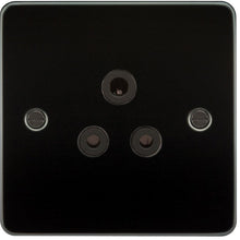 Accessories - 5A 1G Flat Plate Unswitched Socket With Black Inserts