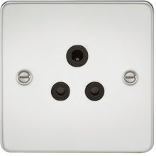 Accessories - 5A 1G Flat Plate Unswitched Socket With Black Inserts