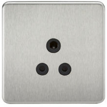 Accessories - 5A Screwless Round Pin Unswitched Socket With Black Inserts