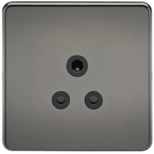 Accessories - 5A Screwless Round Pin Unswitched Socket With Black Inserts