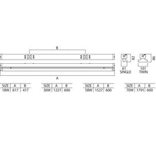 Commercial Lighting - 2 X 18 Watt T8 2ft Twin HF Fluorescent Batten