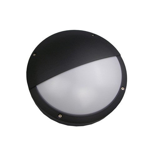 18 Watt 1080lm LED IP54 Diecast Black Eyelid Bulkhead - Steel City Lighting