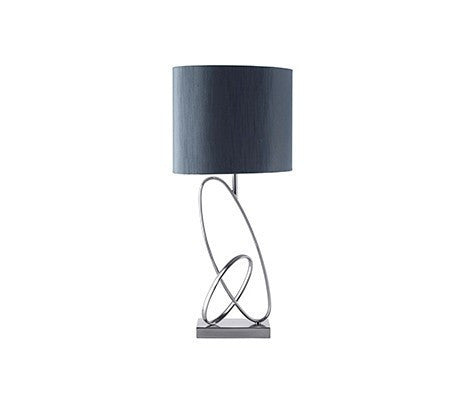 Domestic Lighting - 40 Watt Chelsea Table Lamp -  Satin Nickel Grey Faux Silk