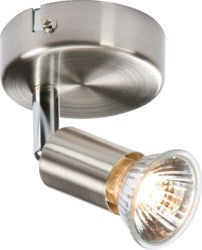 Domestic Lighting - 50 Watt GU10 Circular Brushed Chrome Spot Light