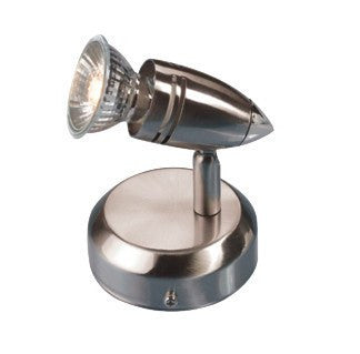 Domestic Lighting - 50 Watt GU10 Circular Brushed Chrome Spot Light