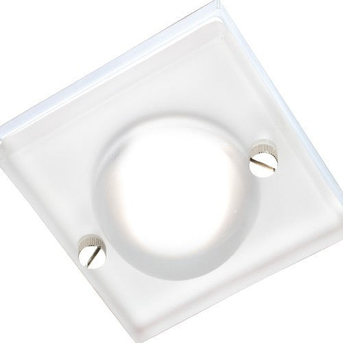 Domestic Lighting - 50 Watt GU10 IP65 White Square Downlight With Frosted Glass