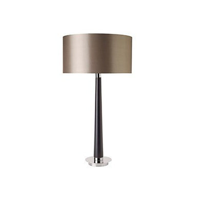 Domestic Lighting - 60 Watt Corvina Table Lamp - Walnut Wood Mink Faux Silk