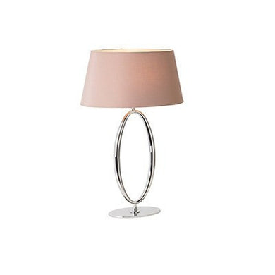 Domestic Lighting - 60 Watt Table Lamp - Chrome Plate Taupe Faux Silk