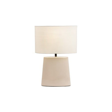 Domestic Lighting - 60 Watt Table Lamp - Cream Crackle Ceramic Cream Cotton Mix