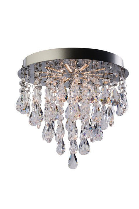 Domestic Lighting - Alica 15 Watt Warm White (3000K) LED Clear Faceted Crystal Ceiling Light