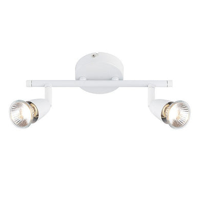 Domestic Lighting - Amalfi 2 X 50 Watt GU10 Twin Bar Gloss White Spot Light