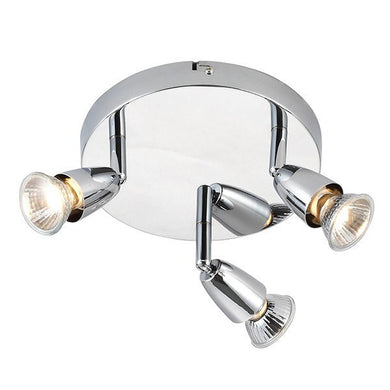 Domestic Lighting - Amalfi 3 X 50 Watt GU10 Circular Chrome Triple Spot Light