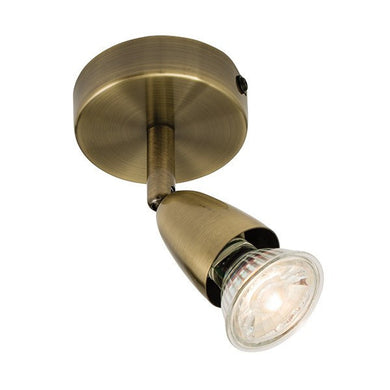 Domestic Lighting - Amalfi 50 Watt GU10 Antique Brass Single Spot Light