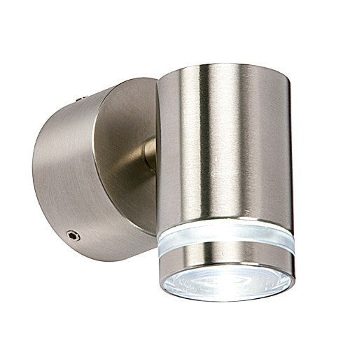 Domestic Lighting - Aura 1-Light LED Stainless Steel Finish IP44 Wall Light