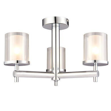 Domestic Lighting - Britton 3 X 18 Watt IP44 Chrome Triple Bathroom Light