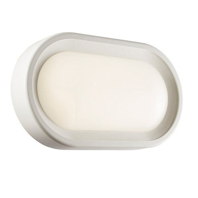 Domestic Lighting - Corden 18 Watt IP65 Warm White (3000K) LED Oval Matt White Bulkhead