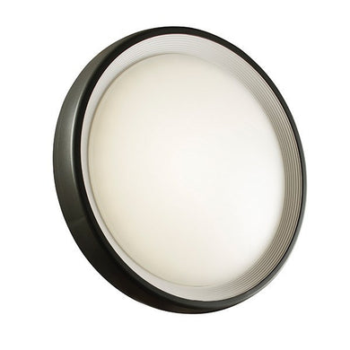 Domestic Lighting - Corden 18 Watt IP65 Warm White (3000K) LED Round Matt White And Graphite Bulkhead