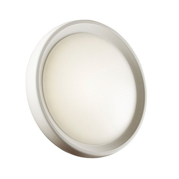 Domestic Lighting - Corden 18 Watt IP65 Warm White (3000K) LED Round Matt White Bulkhead
