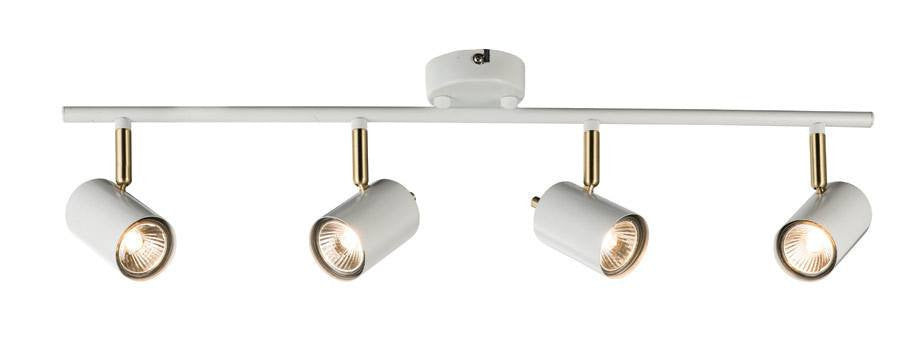 Domestic Lighting - Gull 4 X 3.5 Watt Warm White (2700K) LED Matt White Quad Bar Spot Light