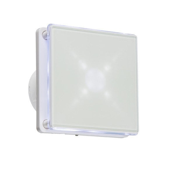 Domestic Lighting - LED BACK LIT EXTRACTOR FAN WITH OVERRUN TIMER - WHITE