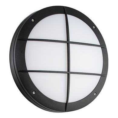 Domestic Lighting - Luik 18 Watt IP65 Natural White (4200K) LED Textured Black Grill Bulkhead