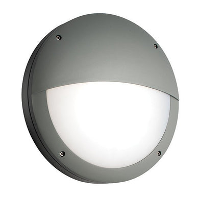 Domestic Lighting - Luik 18 Watt IP65 Natural White (4200K) LED Textured Grey Eyelid Bulkhead