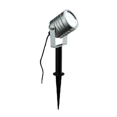 Domestic Lighting - Luminatra 5 Watt IP65 Cool White (6500K) LED Silver Anodised Spike Light