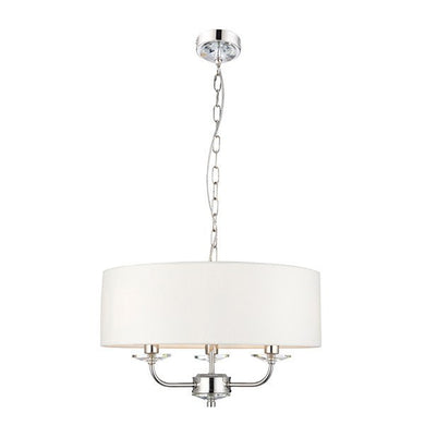 Domestic Lighting - Nixon 3 X 40 Watt Bright Nickel Pendant