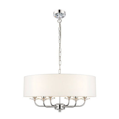 Domestic Lighting - Nixon 6 X 40 Watt Bright Nickel Pendant