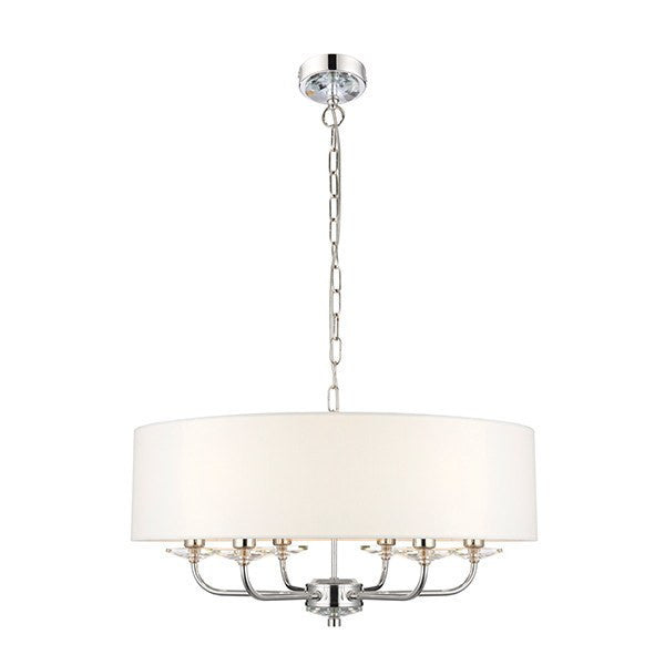 Domestic Lighting - Nixon 6 X 40 Watt Bright Nickel Pendant