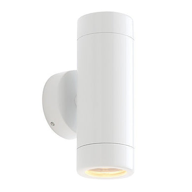 Domestic Lighting - Odyssey 2 X 35 Watt GU10 IP44 Gloss White Up/Down Wall Light