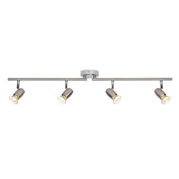 Domestic Lighting - Palermo 50 Watt GU10 Brushed Chrome Quad Bar Spot Light