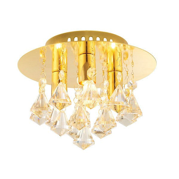 Domestic Lighting - Renner 3 X 33 Watt Champagne Crystal Glass Ceiling Light