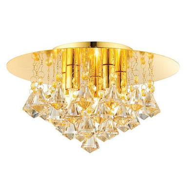 Domestic Lighting - Renner 5 X 33 Watt Champagne Crystal Glass Ceiling Light