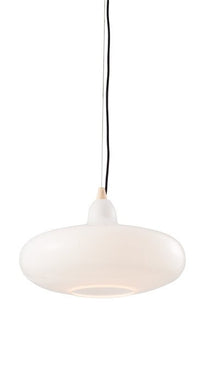 Domestic Lighting - Sampras 60 Watt Gloss Opal Glass Pendant