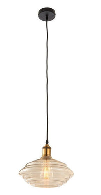 Domestic Lighting - Walker 60 Watt Tinted Cognac Glass Pendant