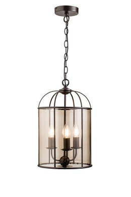 Domestic Lighting - Waterston 3 X 60 Watt Matt Dark Chocolate Pendant