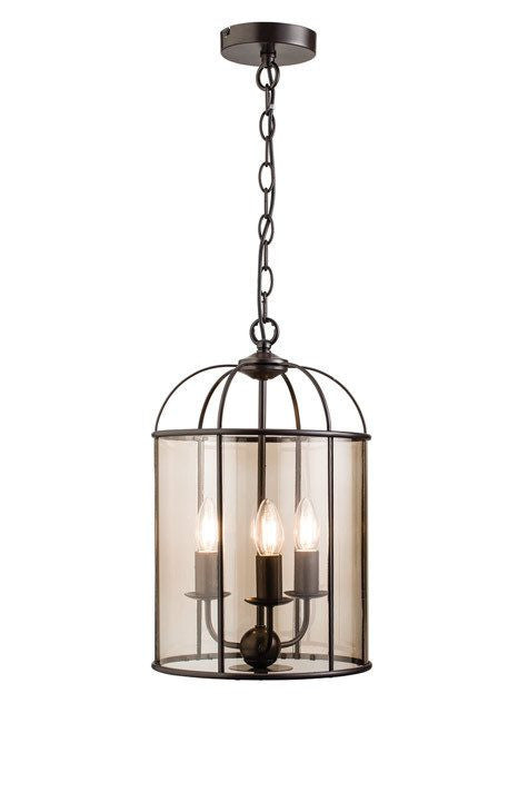 Domestic Lighting - Waterston 3 X 60 Watt Matt Dark Chocolate Pendant