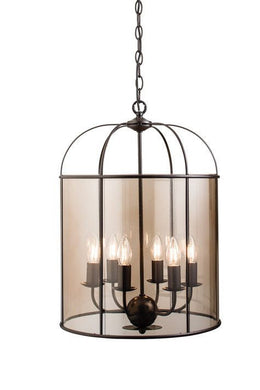 Domestic Lighting - Waterston 6 X 60 Watt Matt Dark Chocolate Pendant