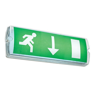 Emergency Lighting - 2.5 Watt LED Maintained IP65 Emergency Bulkhead C/w Self Adhesive Legend Kit