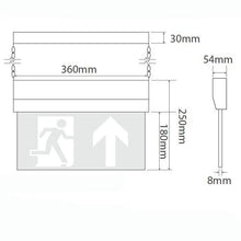 Emergency Lighting - Brass LED 1 Metre Chain Suspended NM/M3 Self Test Exit Sign