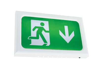 Emergency Lighting - Encore Slimline LED White Body Exit Sign C/w Legend Kit