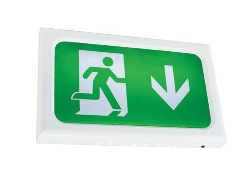 Emergency Lighting - Encore Slimline LED White Body Exit Sign C/w Legend Kit