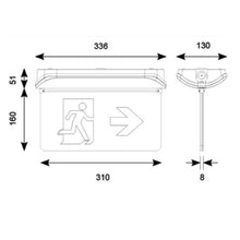 Emergency Lighting - LED Surface IP65 Self Test Blade Exit Sign