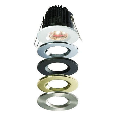 Fire Rated Downlights - 7 Watt 460lm Fire Rated Warm White LED IP65 Downlight With Black Bezel