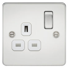 13A 1G DP Flat Plate Switched Socket with White Inserts - Steel City Lighting