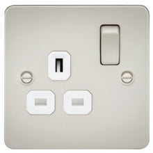 13A 1G DP Flat Plate Switched Socket with White Inserts - Steel City Lighting